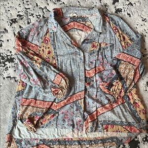 Christian Siriano Multicolor Patchwork Button-Down Shirt